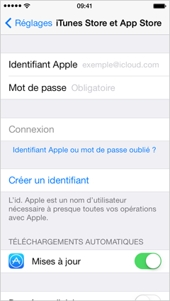 comment modifier identifiant apple sur iphone 4