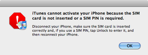 [iTunes cannot activate your iPhone screenshot]