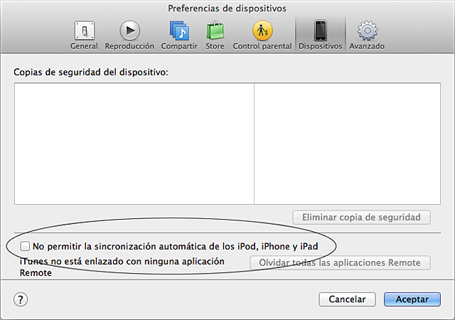 preferencias del dispositivo