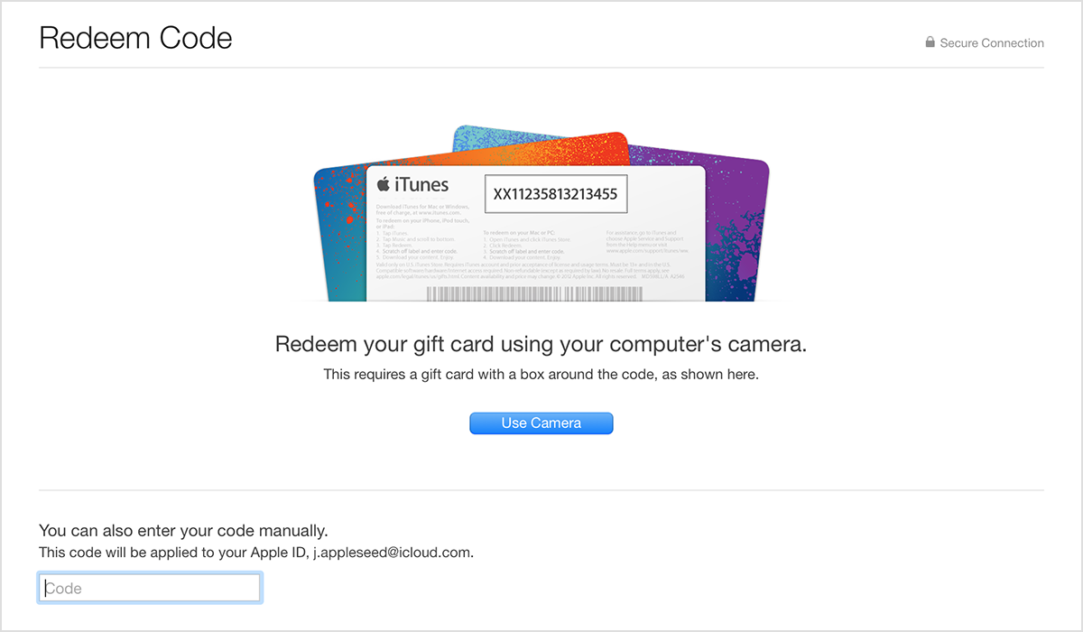 兑换 iTunes 礼品卡和内容代码 - Apple 支持
