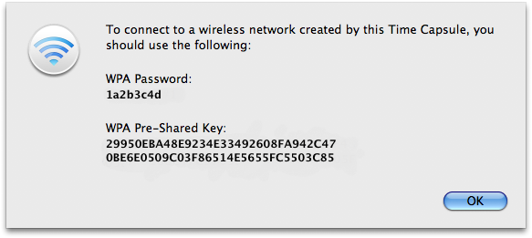 network password and hexidecimal pre-shared key sheet