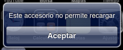 No se puede recargar