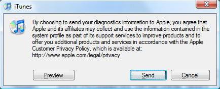 "By choosing to send your diagnostic information to Apple..."