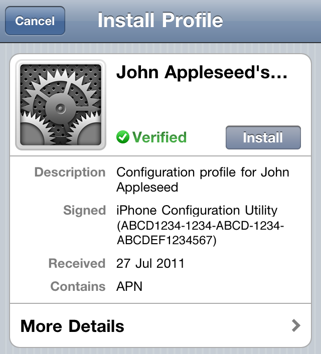 iOS: Redigere APN-innstillinger med iPhone C