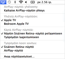 AirPlay-peilaus OS X:ss - Apple-tuki