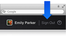 Sign Out button