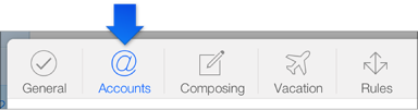 Image of the Addresses button in iCloud Mail preferences.
