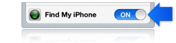 Arrow pointing to iCloud Settings on an iOS device