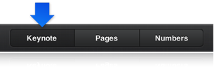 The Keynote button in to toolbar selected