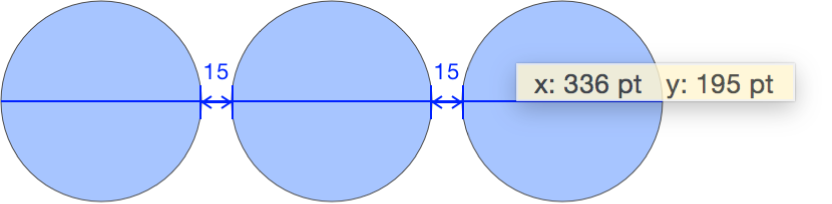 Object being dragged, and x and y coordinate values appearing in overlay
