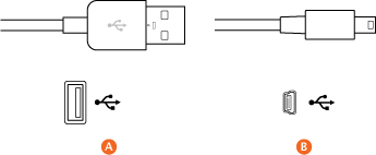 Image of USB cable connectors.