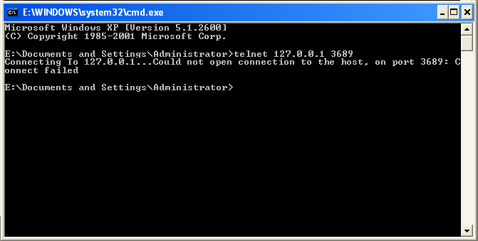 Windows connection failed message