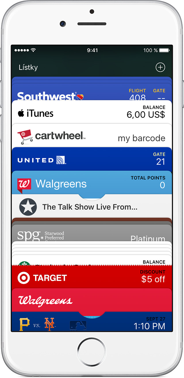 Používání aplikace Wallet na iPhonu nebo iPodu touch Podpora Apple