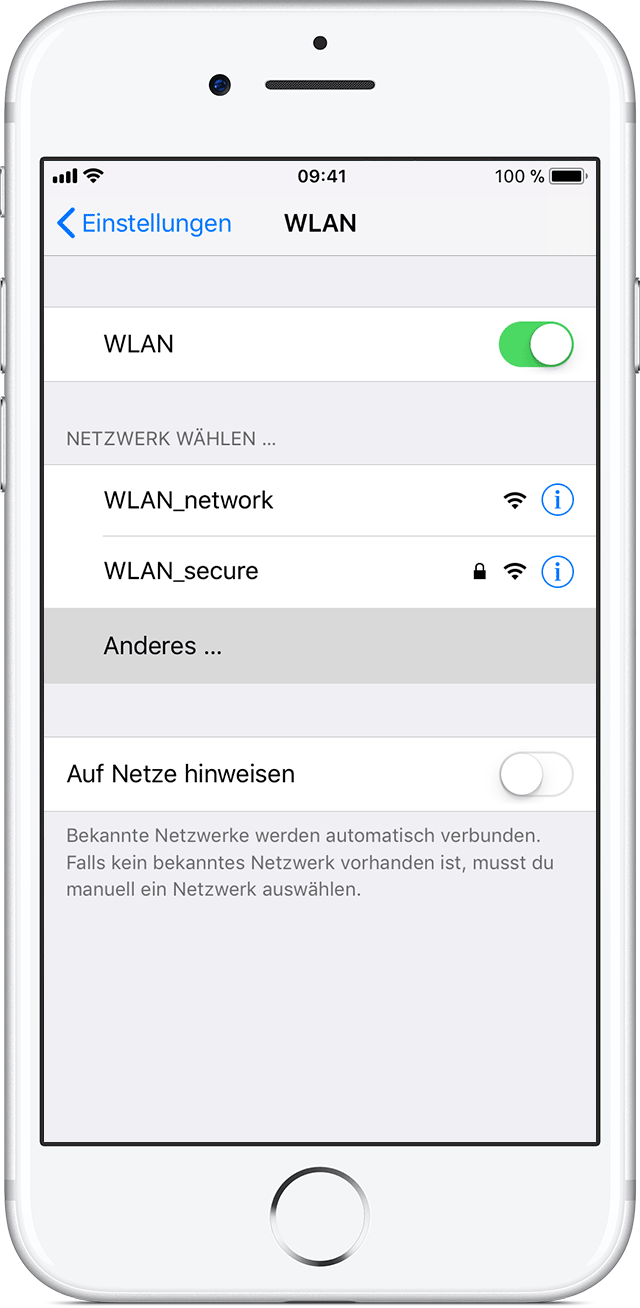 Wlan Verbindung Auf Dem Iphone Ipad Oder Ipod Touch Herstellen Apple