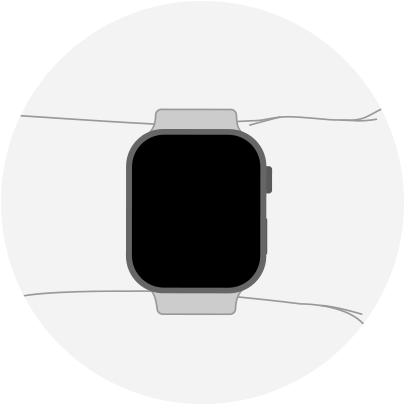 Apple Watch om de pols met aanbevolen pasvorm