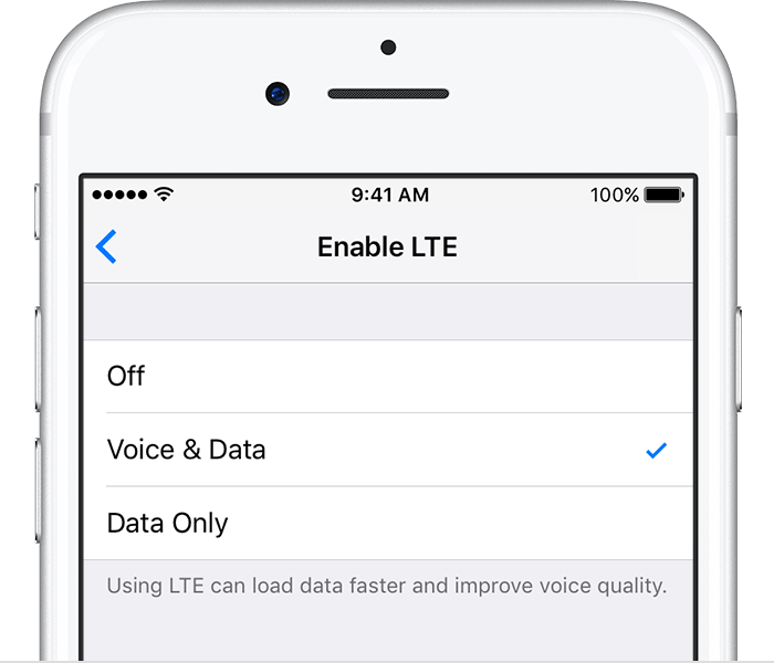 About the LTE options on your iPhone Apple Support