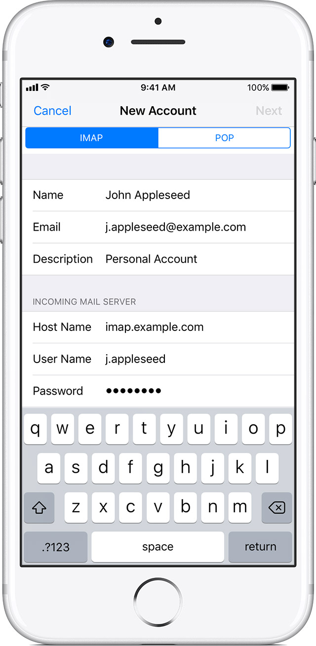 how to setup email on my apple ipad