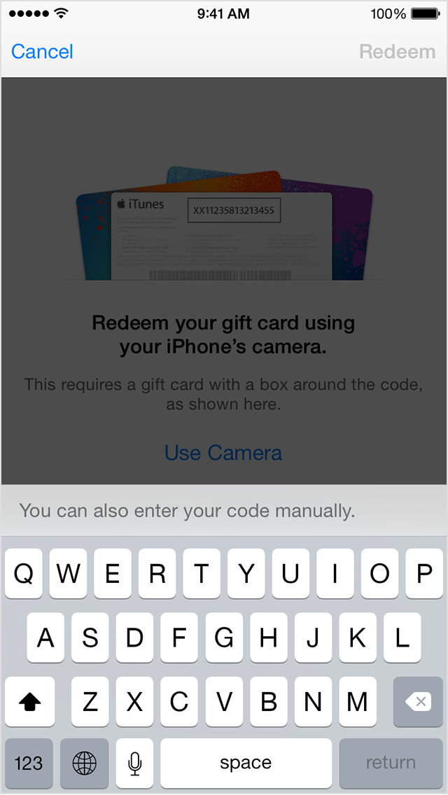 Redeem and use iTunes Gift Cards and content codes Apple