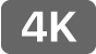 Badge 4K qui représente un rectangle gris avec un 4 et un K majuscule blancs à l’intérieur.