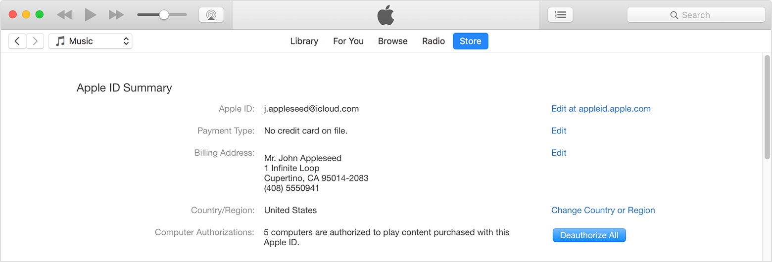 Deauthorize your computer using iTunes - Apple Support