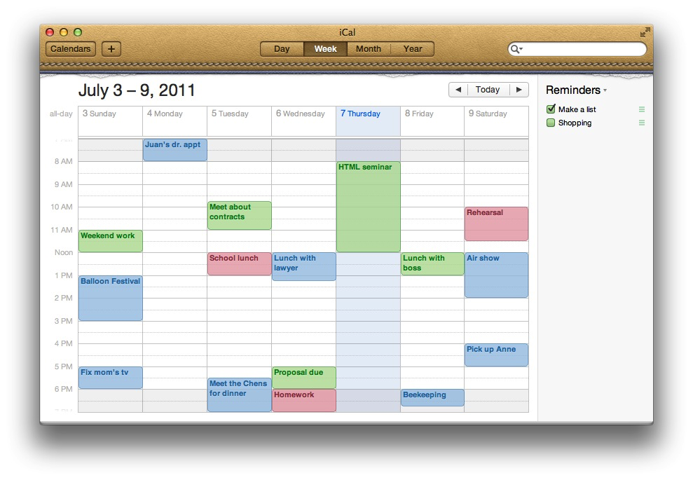 Mac Basics iCal (OS X Lion and earlier) Apple Support