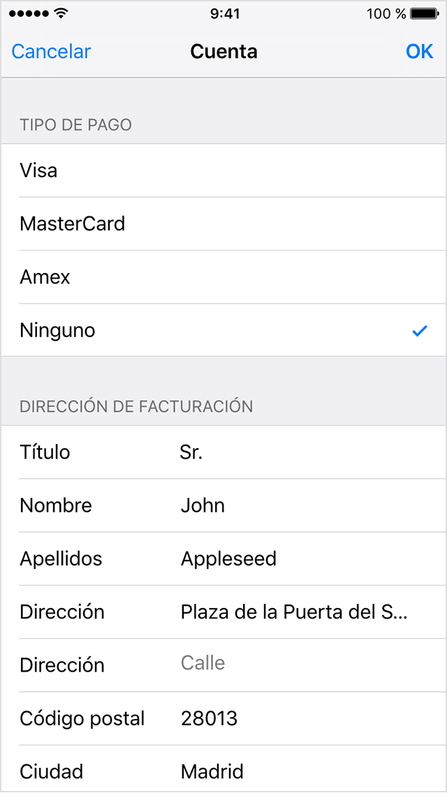 Cómo cambiar o eliminar la información de pago de tu ID de Apple
