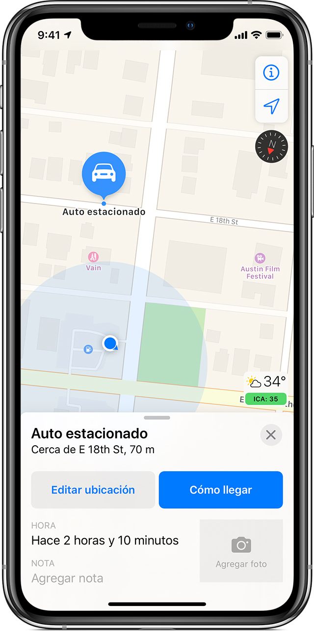 App que te permite encontrar donde esta tu auto estacionado