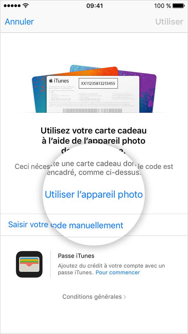 Utilisation impossible d’un code de contenu ou d’une carte cadeau iTunes ou Apple Music