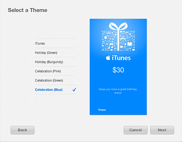 iTunes : envoi de cadeaux iTunes - Assistance Apple