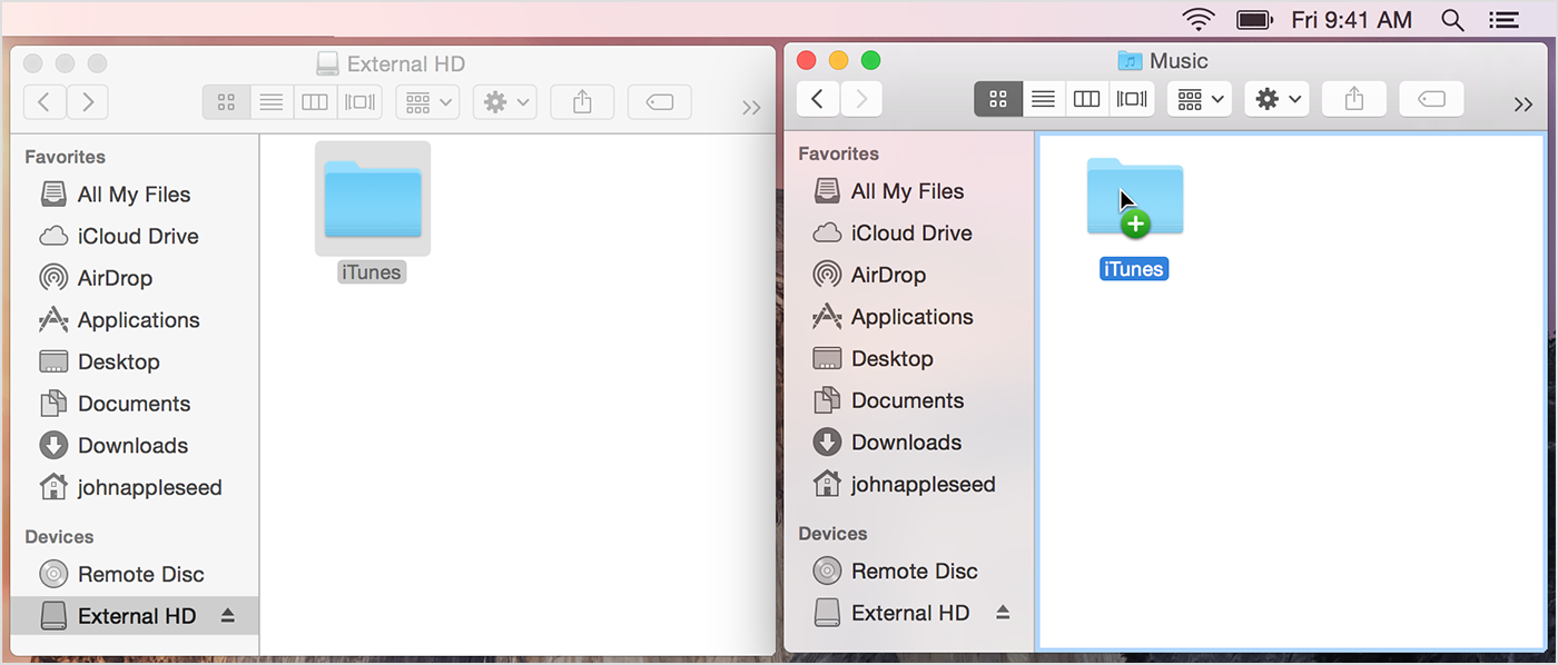 Copy photo library to external hard drive mac