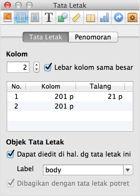 Inspektor Tata Letak di iBooks Author