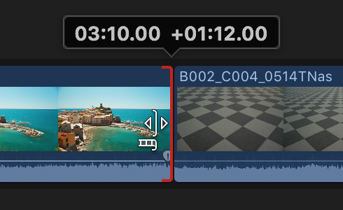 Roter Cliprand, der anzeigt, dass der Clip bis zu seiner maximalen Länge erweitert wurde