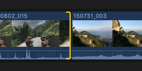 Auswahl einer Schnittmarke in der Timeline