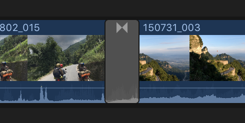 In der Timeline hinzugefügter Übergang