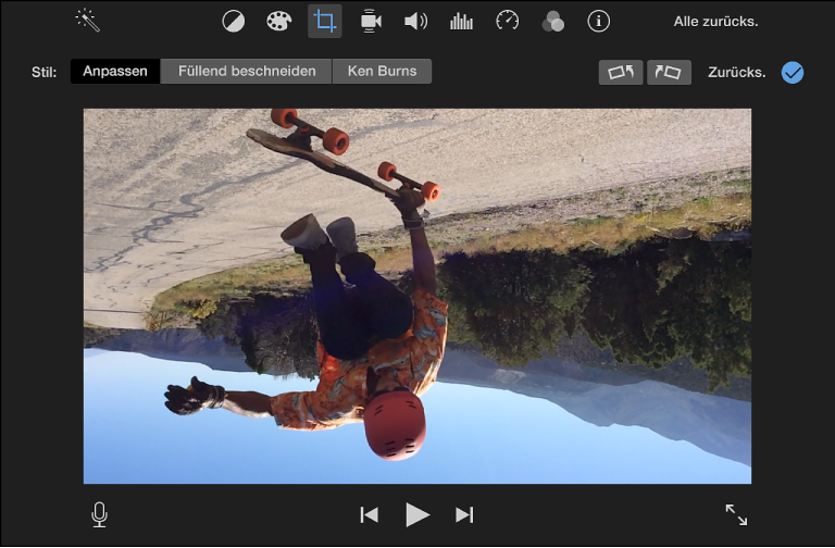 iMovie für Mac: Drehen eines Clips (DE)