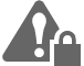 Ausrufezeichen in Dreieck mit Schlosssymbol