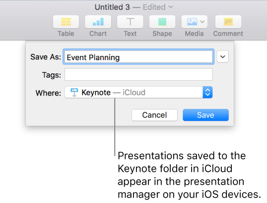 how to save a keynote presentation