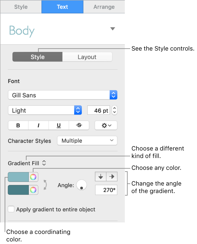 Keynote for Mac Change the color of text in a Keynote presentation