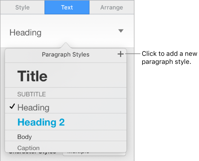 Pages for Mac Create, rename, or delete paragraph styles in a Pages
