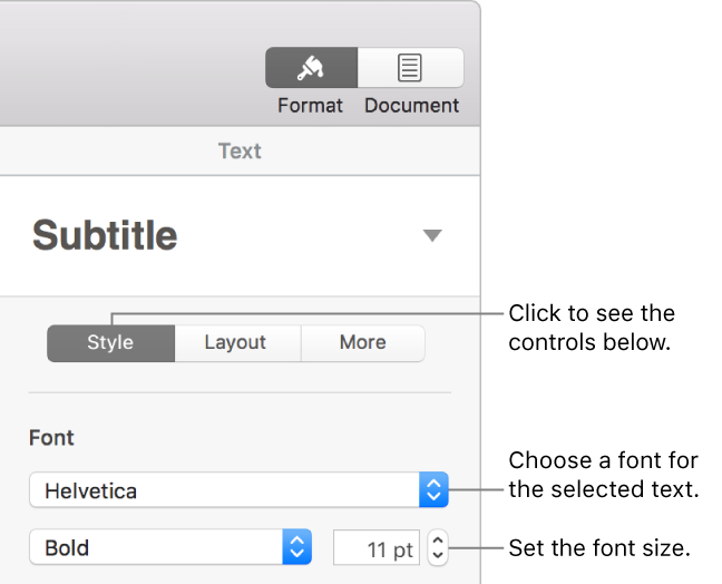 how do you change font size on mac