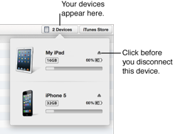 iTunes 11 for Mac: Connect or disconnect your iPod, iPhone, or iPad