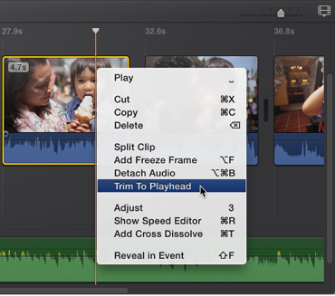 imovie split clip shortcut