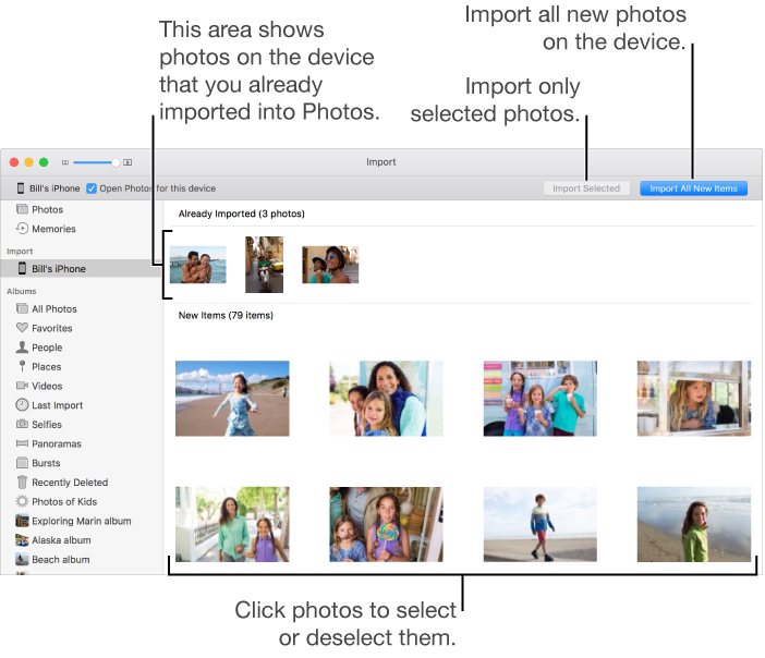 Photos for Mac Import photos from a camera or mobile device