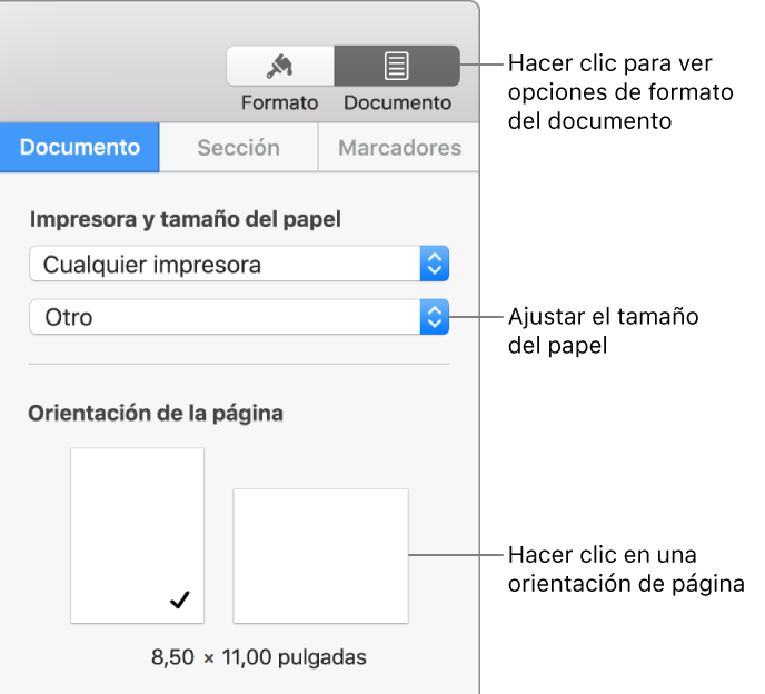 Pages Para Mac Ajustar El Tamano Y La Orientacion En Un Documento De Pages