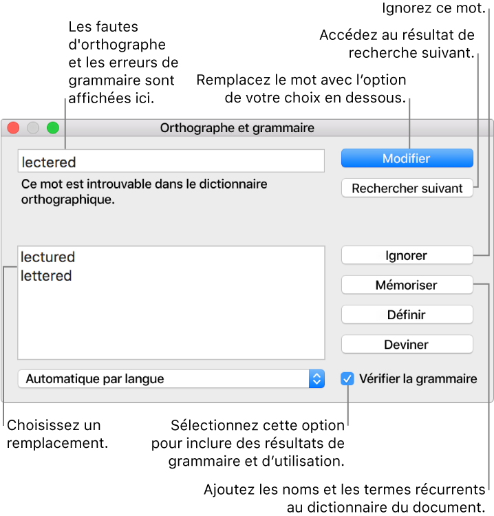 Pages pour Mac: Vérifier l'orthographe dans un document Pages (FR)