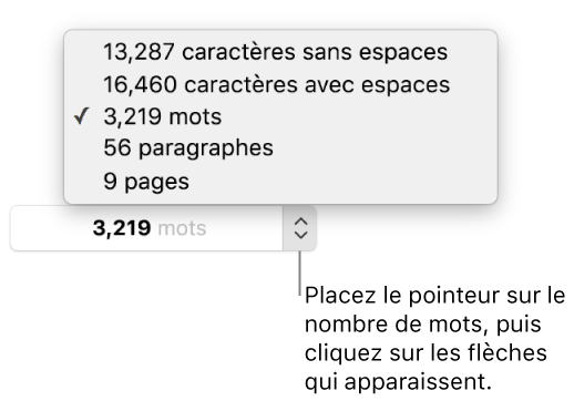 pages pour mac afficher le nombre de mots et d autres statistiques dans un document pages fr