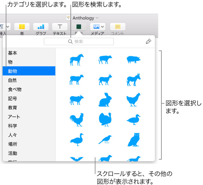 MacのためのPages: Pages書類に図形を追加する/編集する (日本)