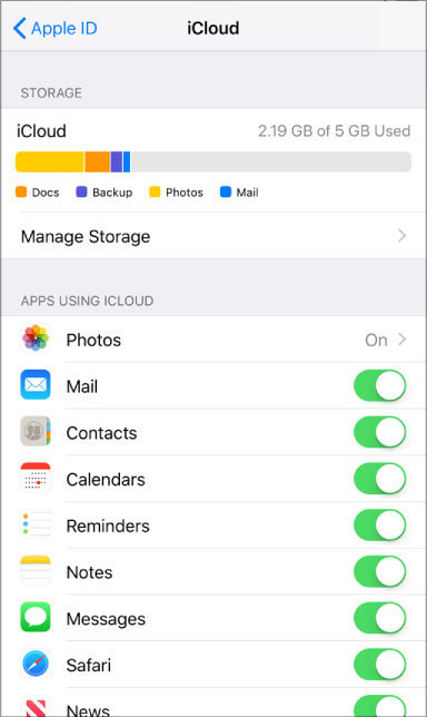 how to set up icloud email on ipod for child