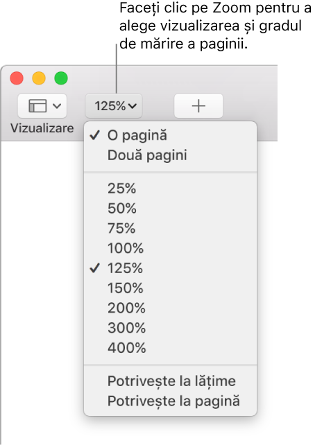 Pages pentru Mac: Modificarea modului de vizualizare a documentului