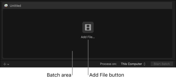 显示“添加文件”按钮的批处理区域